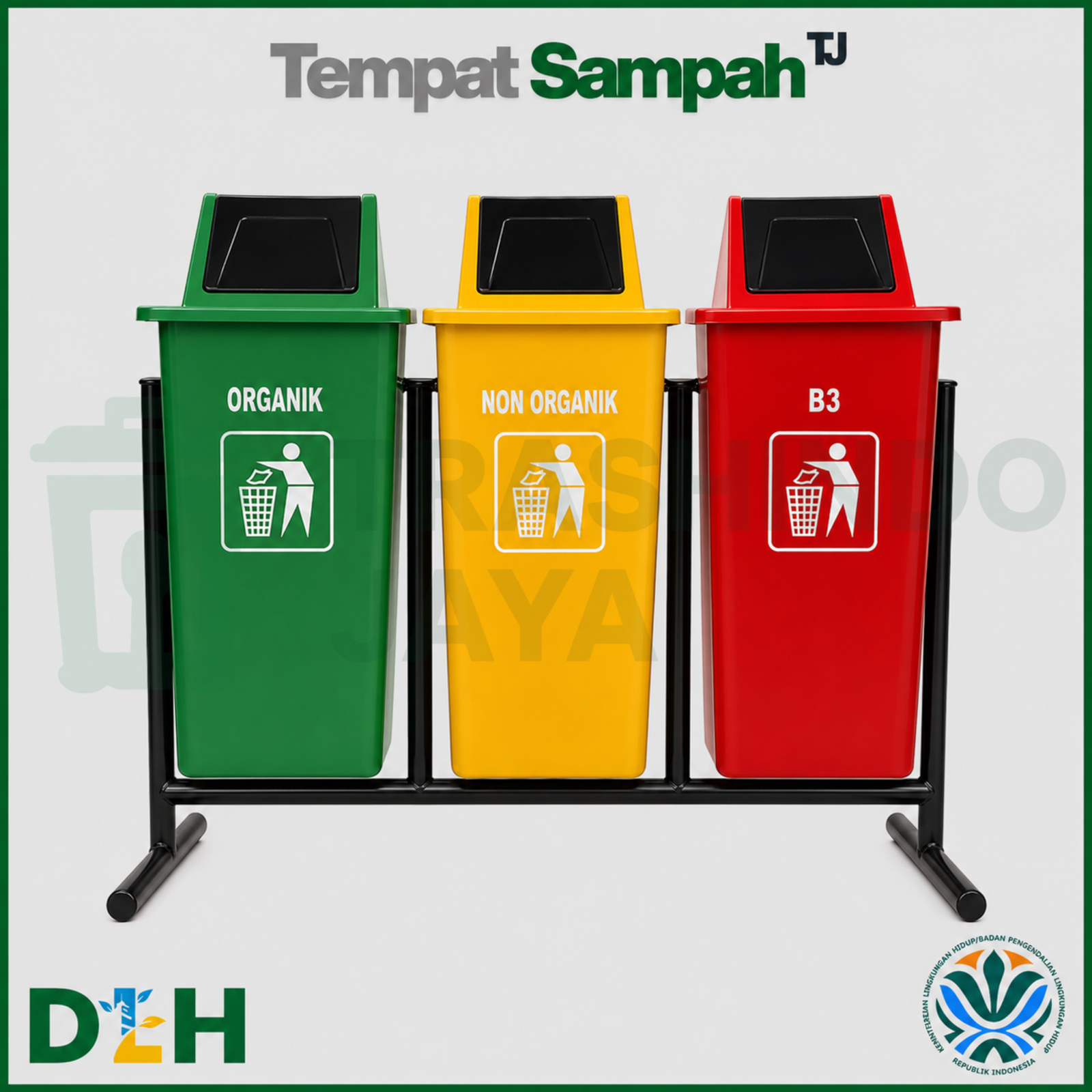 Tempat Sampah Fiber Kotak 3in1 Tempat Sampah Fiber Kotak 3in1